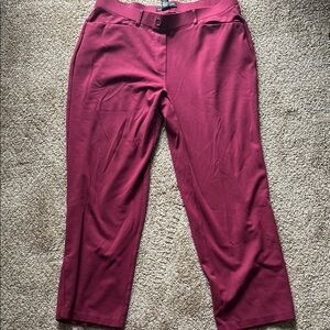 Chic Ashley Stewart Burgundy Trousers